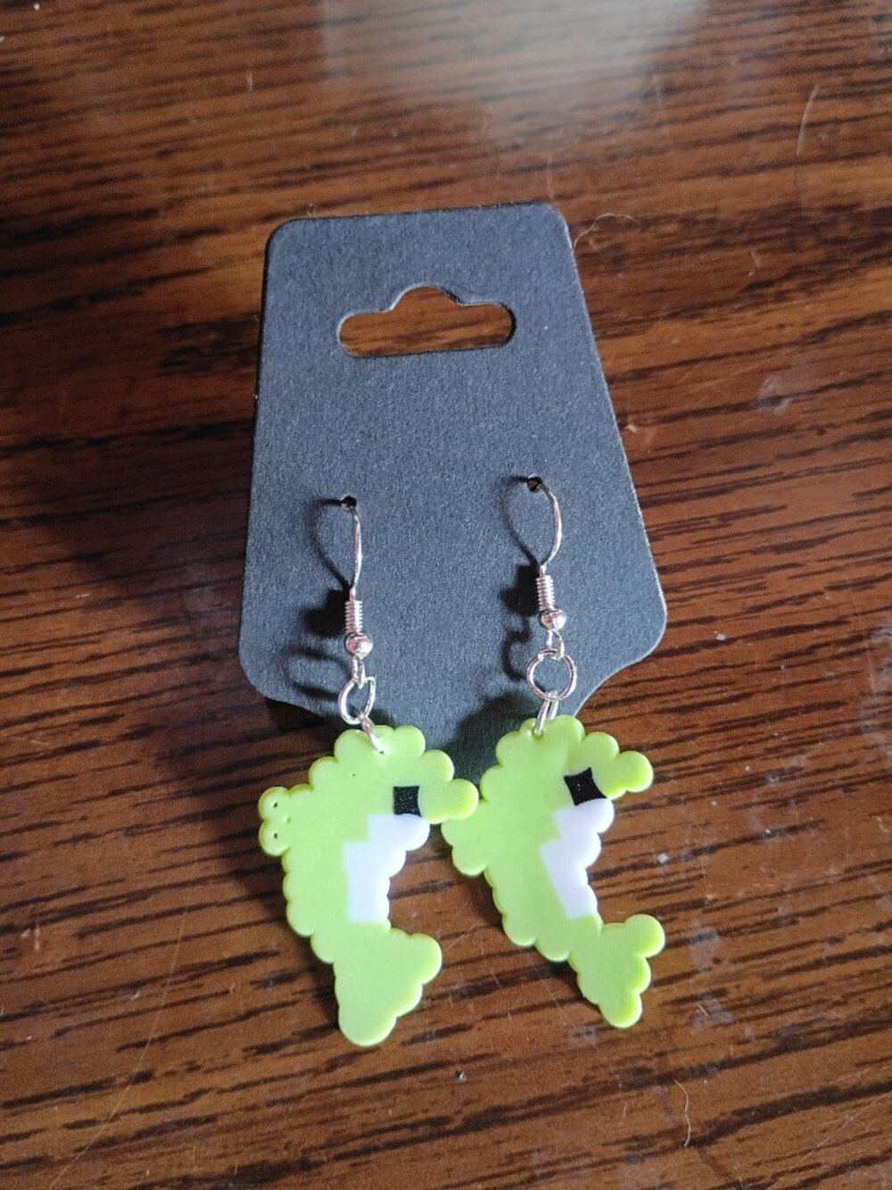 Handmade Green Dolphin Earrings | Hypoallergenic